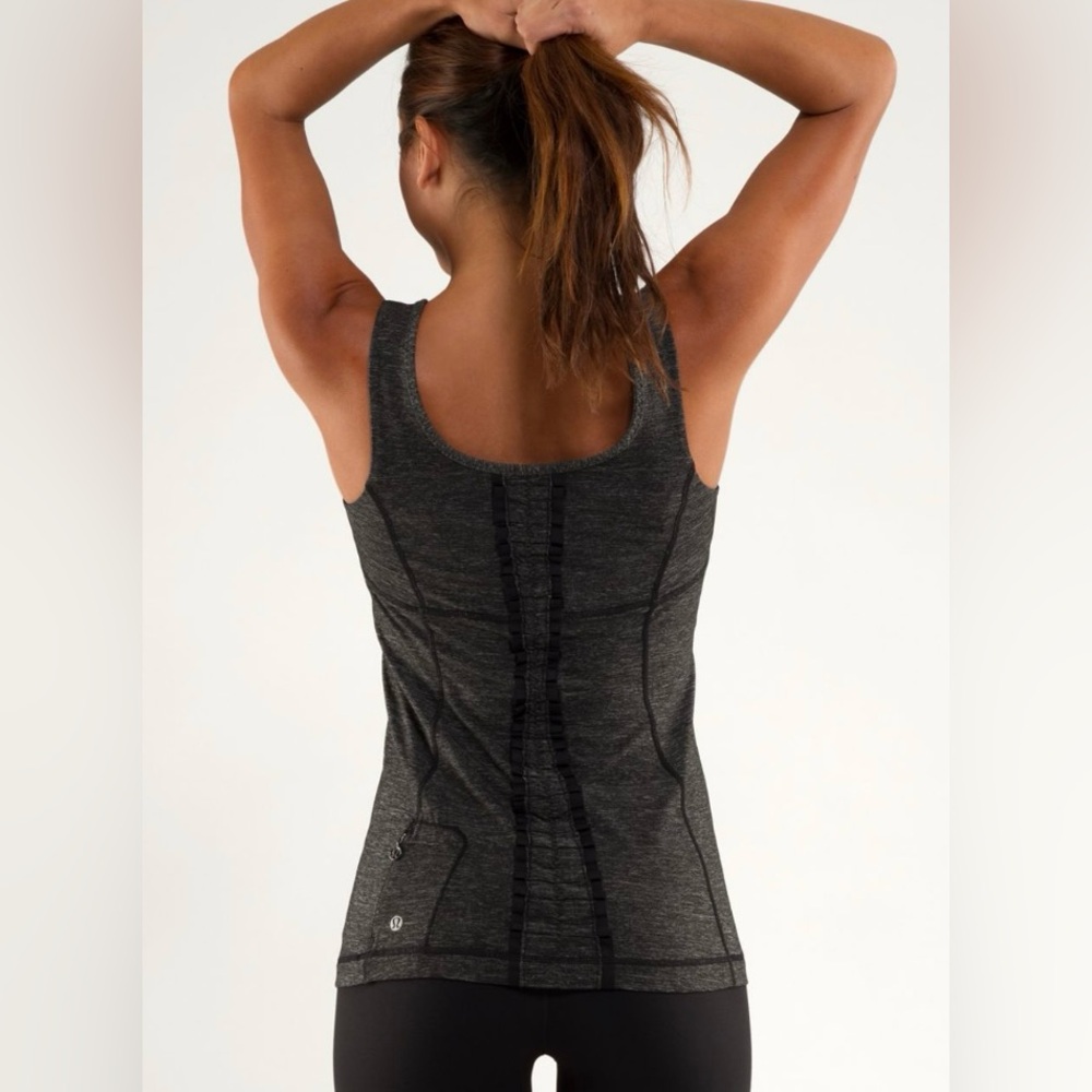 Lululemon Run Free Tank Heathered Black Sz. 6
